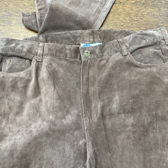 Dg2 Diane Gilman, Pig Suede Pants, Brown. SZ 18W - Picture 4 of 8
